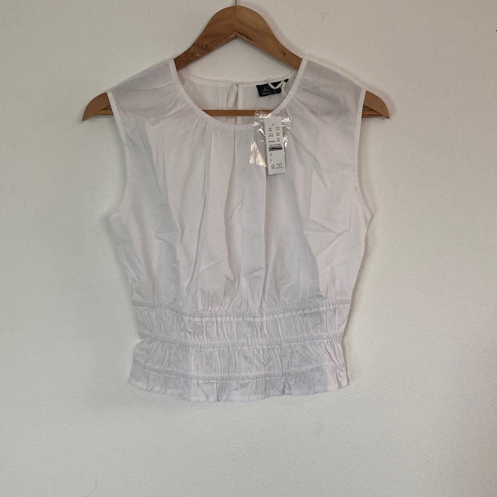 J Crew White Hyacinth top in‎ cotton poplin Womens XXS - Picture 2 of 6